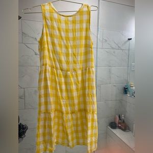Amazon summer dress in yellow plaid- size S(Brand new)